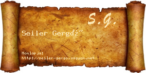 Seiler Gergő névjegykártya